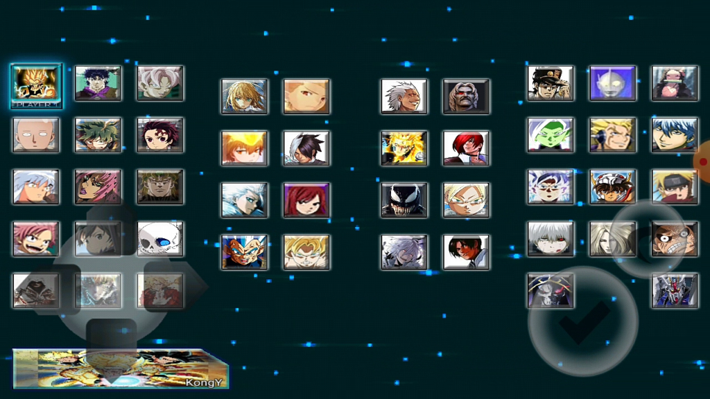 Anime Mugen Apk Characters menu