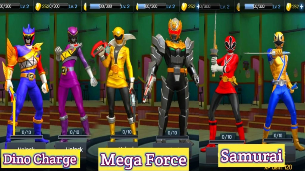 Power Rangers Game Dino Charge, Mega Force and Samurai