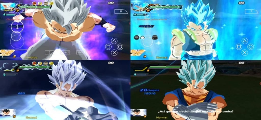 Gogeta and Vegito all Transformations in DBZ BT3 MOD PSP