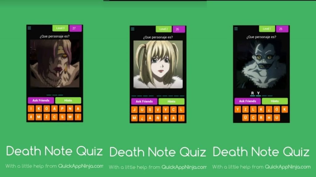 Death Note Type Quiz Game