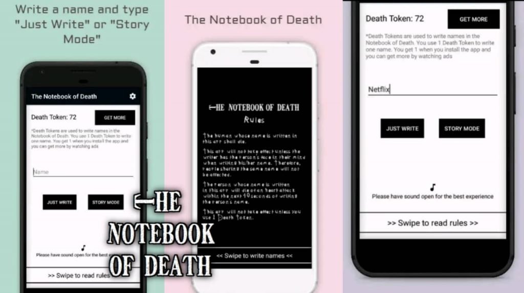 The Notebook of Death Game