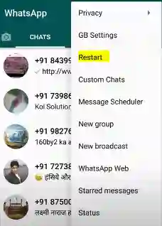 How to Restart GB WhatsApp Apk