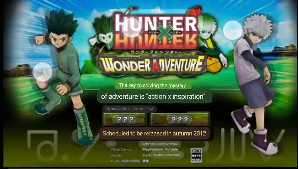 Hunter X Hunter Wonder Adventure Ã© jogo da sÃ©rie para PSP