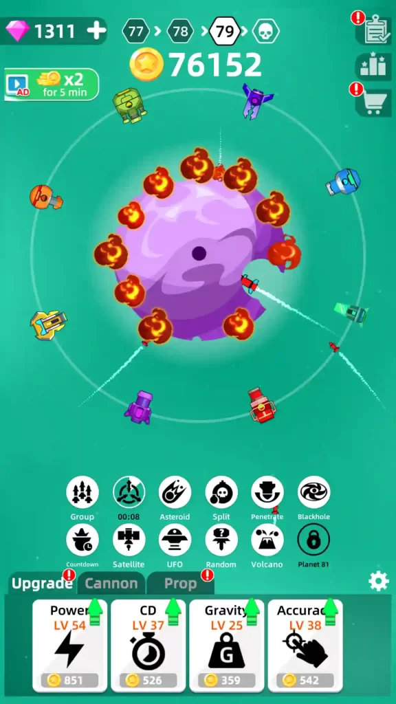 Planet Smash Mod APK Free Shopping