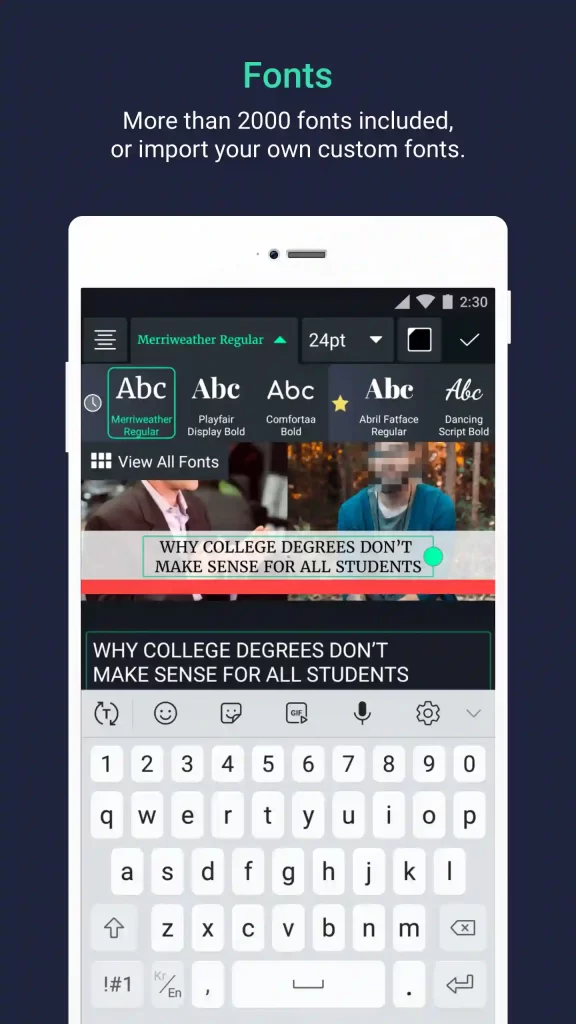 Text on Image with all Fonts Styles App For Android 