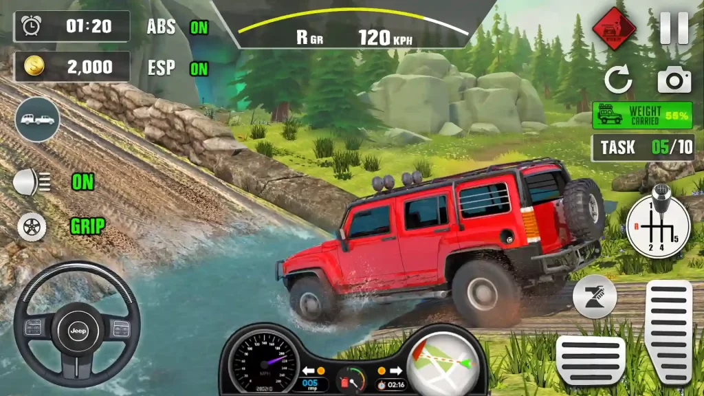 Offroad Jeep Driving Parking Mod APK gameplay 