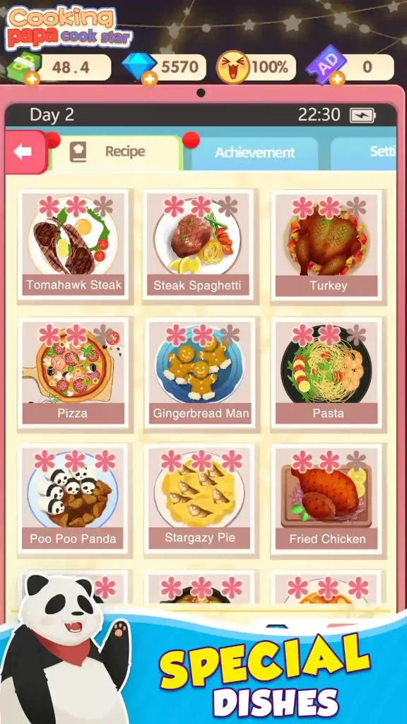 Cooking Papa Cookstar Mod Apk Unlocked All Recipes 