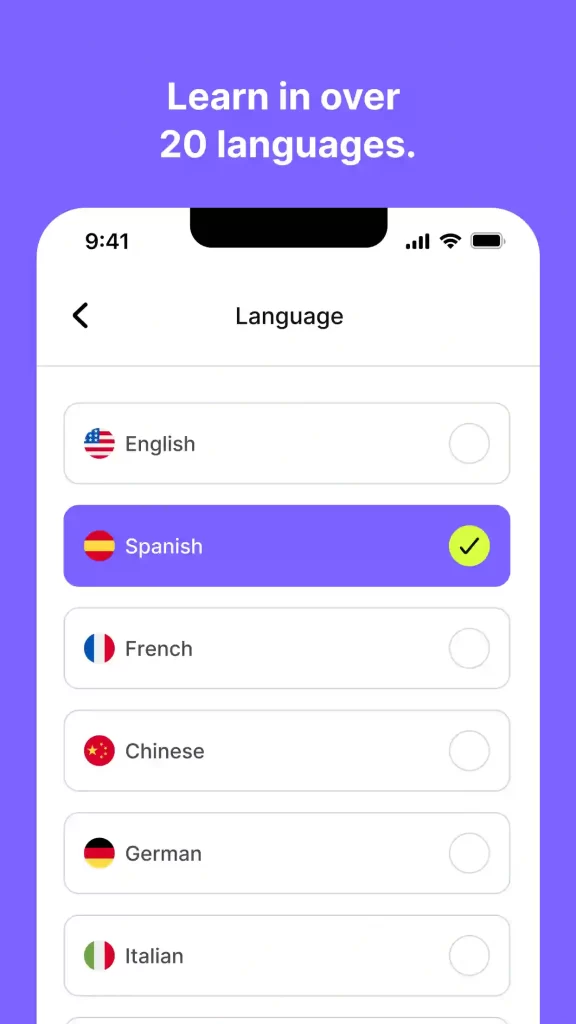 Different Language AI app