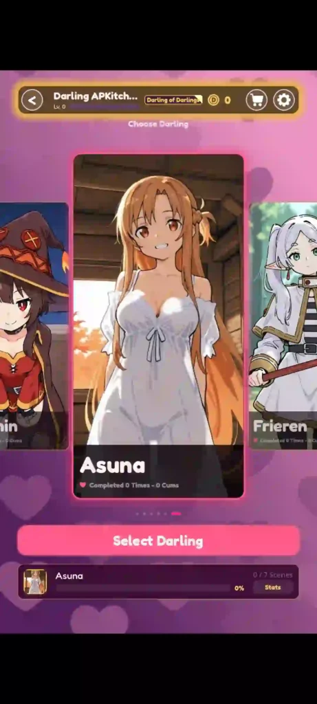 Darling Touch APK Unlocked All Waifus Characters
